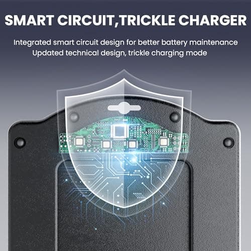 POWOXI Solar Car Battery Charger with Amorphous Solar Panel for 12V Battery — view 3