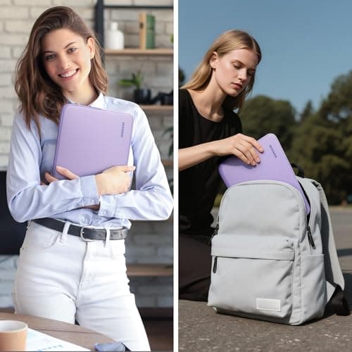 RAINYEAR 15.6 Inch Laptop Sleeve Carrying Bag, Purple — view 6