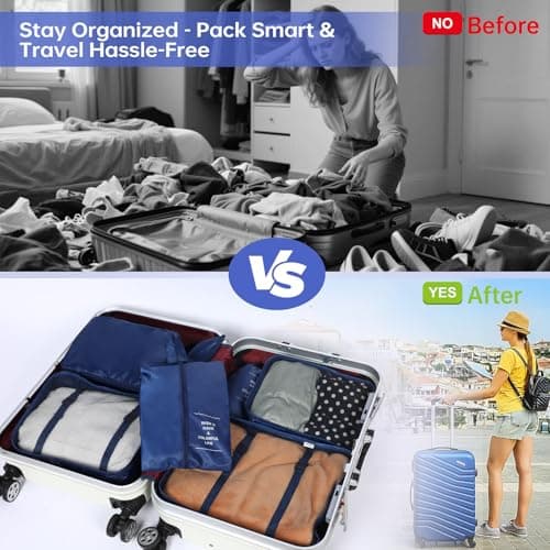 7-Piece Packing Cube Set for Suitcases, Waterproof Travel Organizer Bags for Clothes, Shoes, Cosmetics & Accessories, Lightweight Luggage Organizer Set for Travel, Business Trips & Vacation — view 4