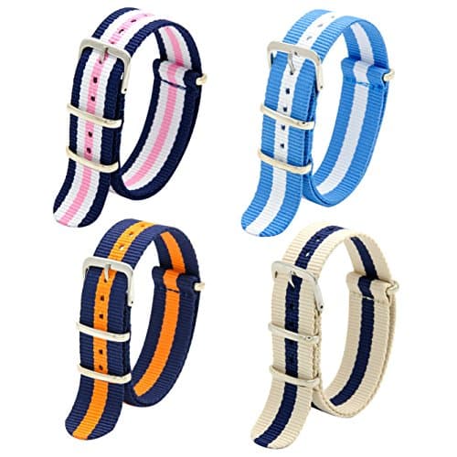 MEGALITH Nylon Watch Strap 4-Pack: One-Piece Multi-Color Replacement Band — view 2