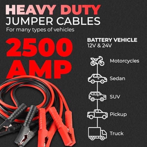Heavy Duty Jump Leads 4M, Professional Car Battery Booster Cables 2500AMP — view 4