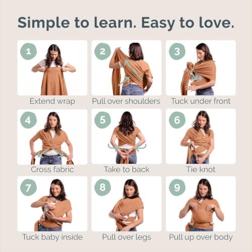 Boba Baby Wrap Carrier - Stretch Organic Cotton Newborn Sling, Fox — view 6