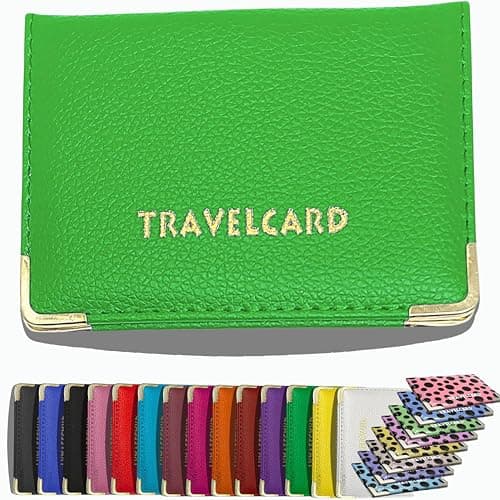 HITHIKA - New Leather Oyster Travel Card Bus Pass Holder Wallet Rail Card Cover CASE (Green)