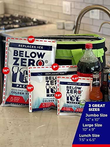 Below Zero Reusable All Day Ice Packs for Coolers, Large 14"x10", 3 Pack — view 6