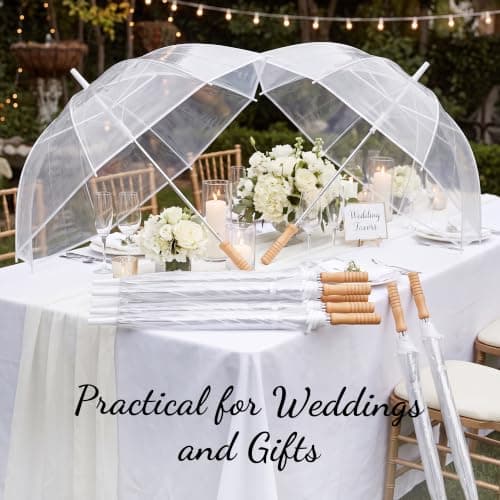 Aodaer 8 Pack Clear Umbrellas for Weeding — view 4