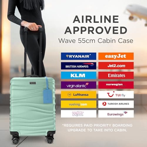 Avio Carry-On Cabin Luggage 55x40x20cm | Hard Shell Suitcase 4 Wheels — view 4