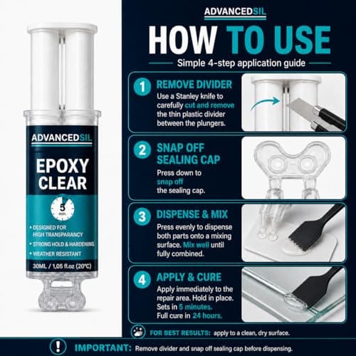 Epoxy Glue | Two Pack Clear and Black Epoxy Resin Glue | Fast Setting & Heavy Duty Repairs for Metal Plastic Wood Ceramic Glass Stone and More | 25ml — view 3