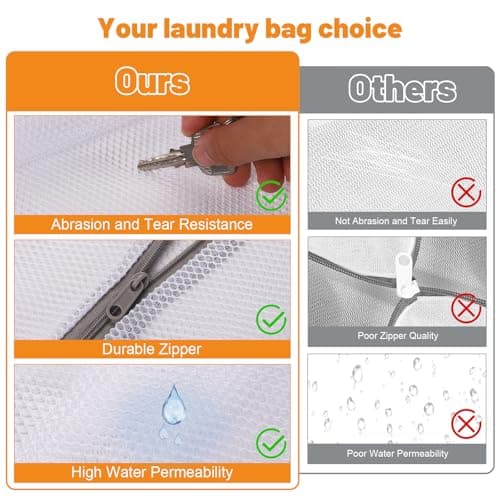 10 Pack Mesh Laundry Bags for Delicates, Mesh Zipped Wash Bags Set, 4 Sizes — view 6