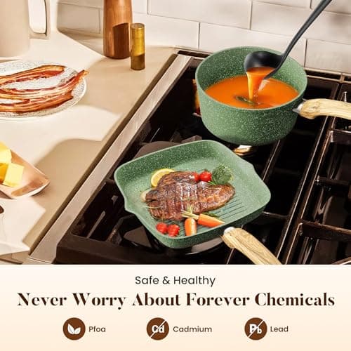 Kitchen Academy 17Pcs Pots and Pans Set Non Stick, Induction Hob Pan Set — view 3