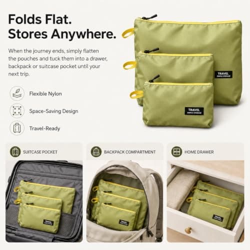 3pcs Lightweight Toiletry Bags for Travel, Travel Essentials Wash Bag Set — view 2