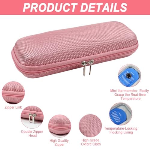 SENLINLIN Insulin Pen Case, Portable Insulin Cooler Travel Case with 2 Nylon Ice Packs and 1 Mini Thermomete, Diabetic Supplies Insulin Pen Case, Medicine Cooler for Travel Insulin Case Diabetic Bag — view 6