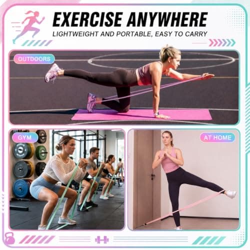 Foilswirl 8 Pack Complete Resistance Band Set for Full Body Training with 3 Resistance Levels, Incould Stretching & Loop Bands, Door Anchors & Storage Bags for Home, Gym, Travel, Yoga — view 6