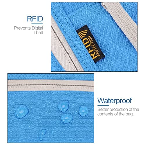Arouselove Neck Wallet Lightweight RFID Blocking Waterproof Travel Pouch Passport Wallets for Women Men, A-Green, Lightweight Waterproof — view 4