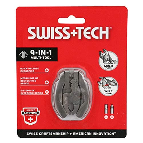 Swiss+Tech ST50016 Polished SS 9-in-1 Micro Pocket Multitool with Screwdrivers, Pliers for Keychain — view 3