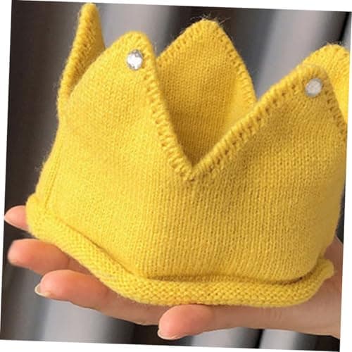 Healvian 2pcs Knitted Crown Hat for Baby Girls 1st Birthday Party Hat Acrylic Fabric Lightweight and Breathable for Toddlers and Travel — view 5