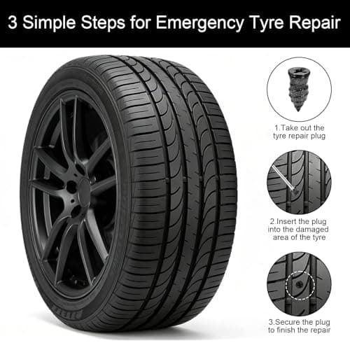 Mzbnfa 85PCS Tyre Repair Kit with Rubber Nails & Screwdriver, Car Tyre Puncture Repair Kit with 3 Sizes Screws, Emergency Puncture Fix Set for Auto Car Motorcycle — view 4