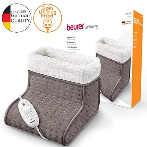 Beurer FW20UK Cosy Foot Warmer - Taupe | Electric foot warmer for cold feet | 3 temperature settings | Cosy teddy fleece lining | Soft and breathable | Suitable up to shoe size 12.5 | Washable lining — view 2