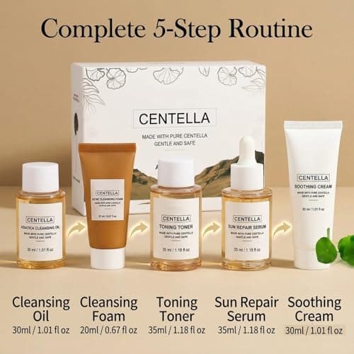 5Pcs Centella Skincare Travel Kit - Facial Gift Set for Women — view 2
