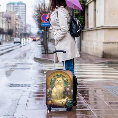 SICANAUO Luggage Covers, Personalised Suitcase Cover, Elastic Travel Suitcase Protector, Travel Trolley Case Protector, Anti-Scratch Luggage Storage Covers (Style 6, L (26-28 inch suitcase)) — view 6