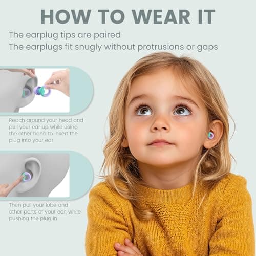 JUSTRVN Kids Ear Plugs(6+yrs)-2 Pairs of Reusable Noise Reduction Earplugs for Small Canal With 6 Tips,Soft Silicone Earplugs for Sleeping,Focus,Travel,Socializing,Concert&Hearing Protection 25dB-30dB — view 6