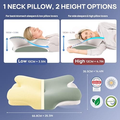 MULISOFT Memory Foam Pillow, Cervical Pillow, Neck Pillow, Ergonomic Pillow — view 2