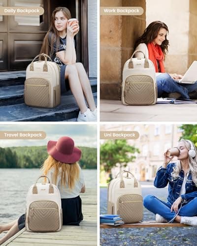 LOVEVOOK Laptop Backpack Women, 15.6 Inch Rucksack Bag — view 5