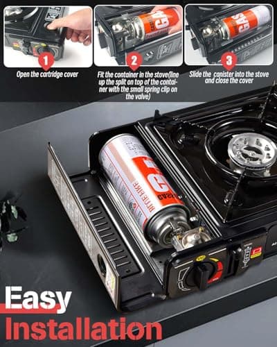 Gas Camping Stove Windproof Portable, Practical Camp Stove with Carry Case for Outdoor BBQ Party Camping Cooking, Gift for Outdoor Enthusiasts — view 6