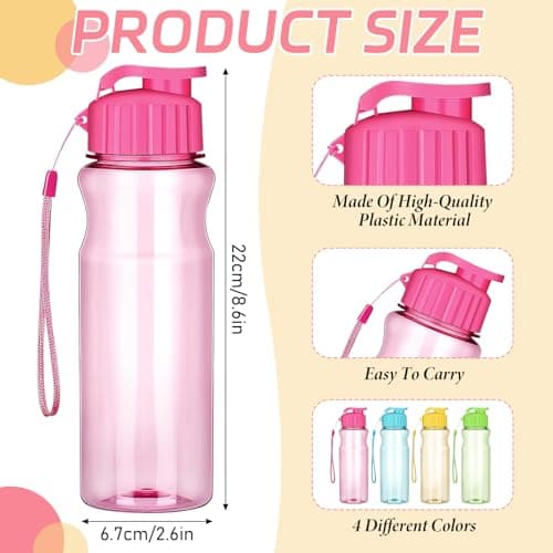 12 Pack Plastic Water Bottles Bulk for Kids, 500ml Reusable Drinks Bottles — view 2