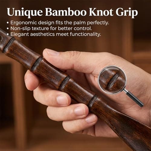 Xelsluthe Wooden Shoe Horn 12.52" Shoe Horn Long Handle Travel Shoes Horns Easy Wear Helper Durablility Boot Jack for Seniors Men Women — view 4