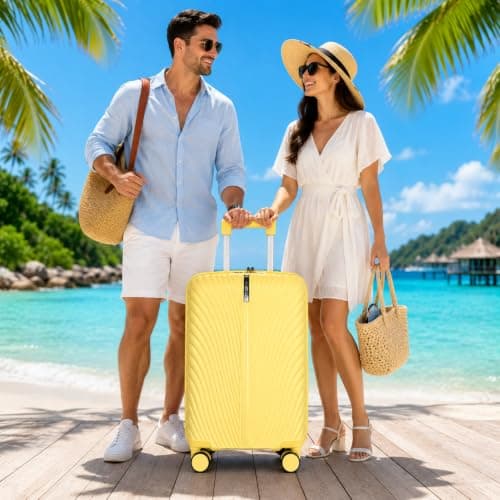 Fly Kite Luggage Carry On Cabin Suitcase 50 x 33 x 19 cm, 18 inch - 100% Polypropylene Hard Shell Aluminium Trolley Handle Real TSA Secure Lock 3 Digit 360° Smooth Detachable Wheels Yellow — view 3