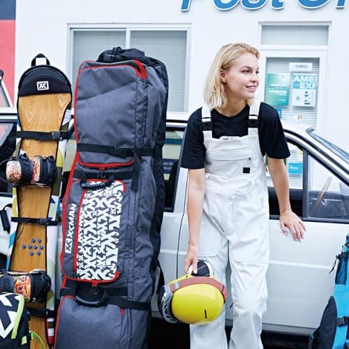 XCMAN Roller Snowboard Bag with Wheels, Adjustable Length - Extra Long/Wide/Deep,Waterproof - with Protection Ribs — view 2