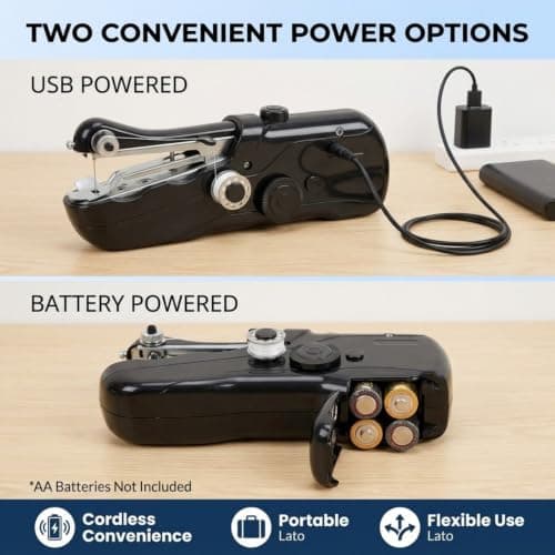 Portable Mini Sewing Machine, USB/Battery Powered Handheld Sewing Tool Set — view 3