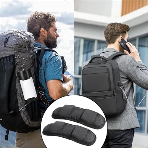 ANBOO 2 Pack Shoulder Strap Pads for Bags - Black Removable Non-Slip Cushion Pads (7.5x22cm) for Backpacks, Luggage, Guitar Straps - Pressure Relief & Comfort — view 5