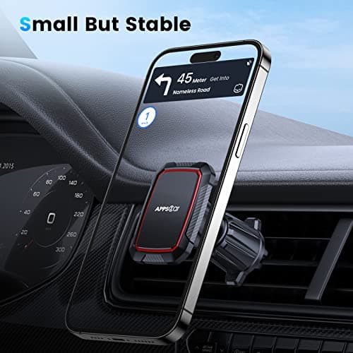 APPS2Car Magnetic Car Phone Holder Air Vent Mount – Universal Phone Holder for Car, Strong Magnet Grip, 360° Rotation, Secure Hook Clip, Compatible with iPhone, smartphones – Black — view 5