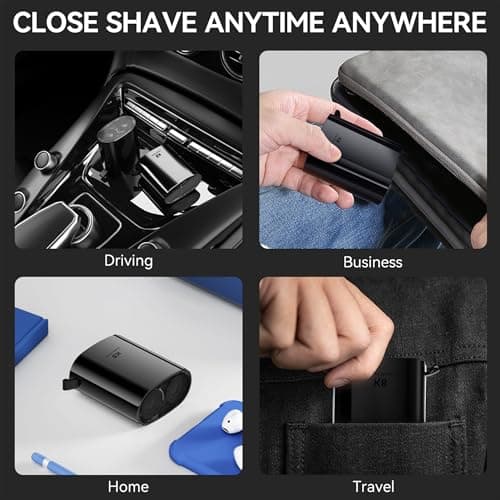ENCHEN Mini Portable Electric Shaver - Rechargeable USB Type-C Beard Razor, Magnetic Blade, Waterproof Double Flex Head Razor for Wet and Dry Shaving, Instant Men Face Grooming Shavers — view 5