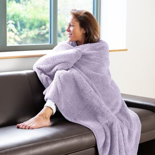 Snug Rug Lavender Blanket Sherpa Fleece Fluffy Luxury For Sofa Blankets Warm Winter Soft Throws 127 x 178cm (50"x 70") — view 2