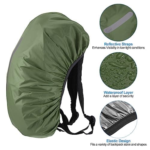 PATIKIL Waterproof Backpack Rain Cover 40-50L M Olive — view 3