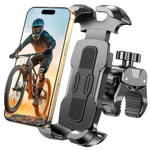 Rolgno Bike Phone Holder, [1s Release & 360° Rotate] Motorbike Phone Mount