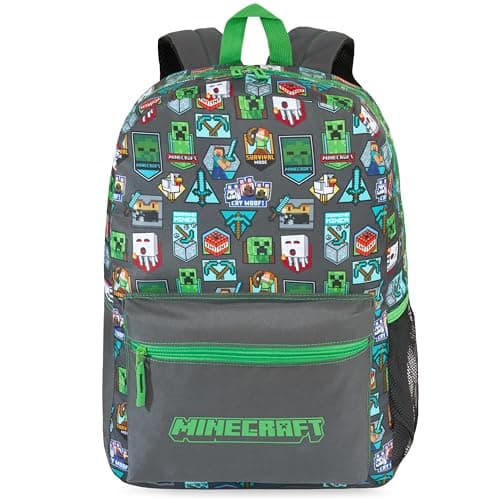 Get Trend Minecraft Boys Backpack, 45cm Padded Straps School Bag