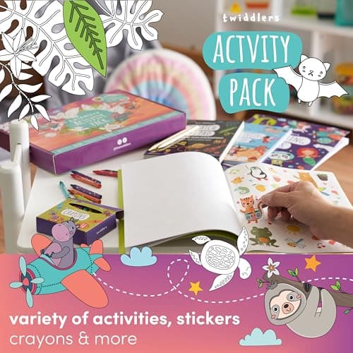 THE TWIDDLERS Kids Activity Pack Colouring Book Collection with Art Scratch Pads, 36 Crayons, Stickers, Kids Travel Activity Pack for Children Unisex, Art Birthday Gift for Girls & Boys, Ages 4-9 — view 2