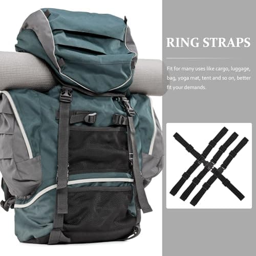 Ipetboom 4pcs 2cm Wide Tie down Straps with Quick Release Cam Buckle, Adjustable Webbing Compression Straps for Backpacking, Kayak, Tent and Luggage Securement — view 6