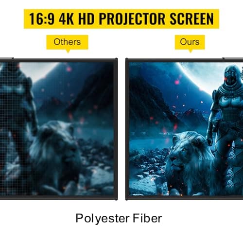 VEVOR Tripod Projector Screen with Stand 70 inch 16:9 4K HD Projection Screen Stand Wrinkle-Free Height Adjustable Portable Screen for Projector Indoor & Outdoor for Movie, Home Cinema, Gaming, Office — view 2