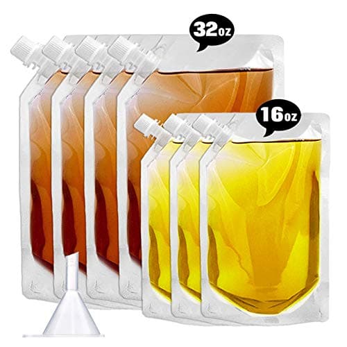 Cruise Liquor Flask Kit for Travel,Concealable and Reusable Rum Runner Alcohol,Leak-Proof, BPA-Free,Juice Travel Plastic Flasks Liquor Bags for Sneak Drink(4-3Kit)