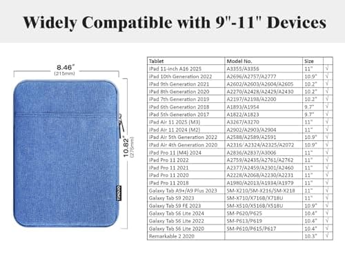 TiMOVO 9-11" Tablet Sleeve Bag, Sky Blue — view 2