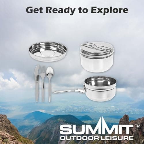 VFM e-Store - Tiffin Tin Stainless Steel Sectioned Hot Cold Food - Camping, Travel Holiday Accessories for Summer - 16cm X 16cm 6 Piece Set — view 6