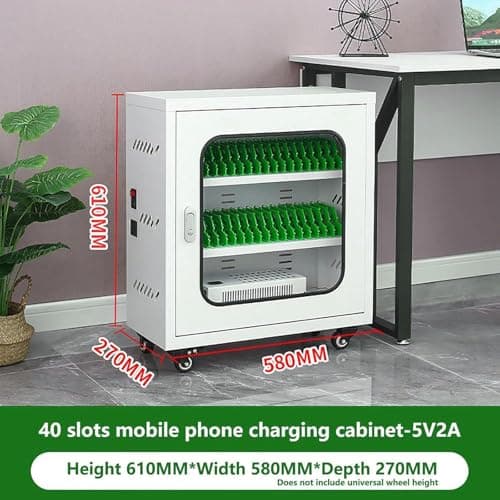 Mobile Charging Station with Lock, Multi-Port USB Charger on Wheels for Secure Device Management in Schools, Churches, and Airports — view 2