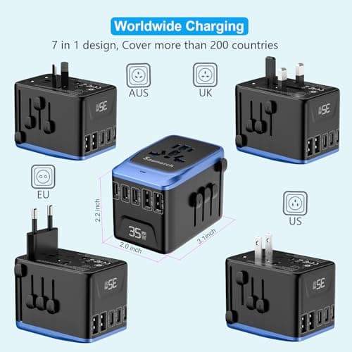 SAUNORCH Universal International Travel Power Plug Adapter, AC Outlet — view 3