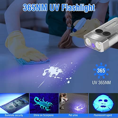BORUIT V10 Small Torch Led Super Bright 1000 LM with 365nm UV Black Light — view 4