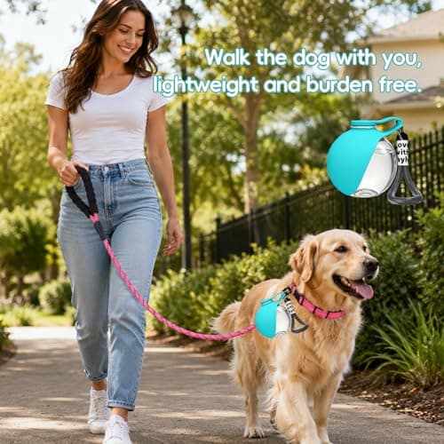 Viilich 2-in-1 Portable Dog Water Bottle for Travel, Foldable Silicone Bowl and Dog Travel Water Bottle, 10oz/285ml Leak-Proof Pet Drink Dispenser for Walking, Road Trips and Hiking — view 5