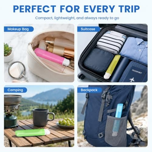 4Pcs Travel Toothbrush, Foldable Soft Bristle Toothbrushes with Travel Case, Portable Mini Toothbrush Set for Adults Kids, Camping Hiking Hotel Home Oral Care (Blue, Pink, Green, Yellow) — view 6